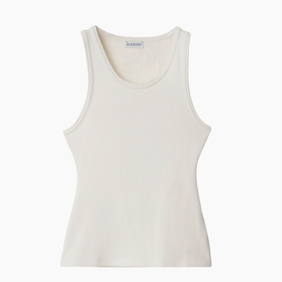 Burberry Ribbed Stretch-Cotton Sleeveless Vest - Picture 1 of 2